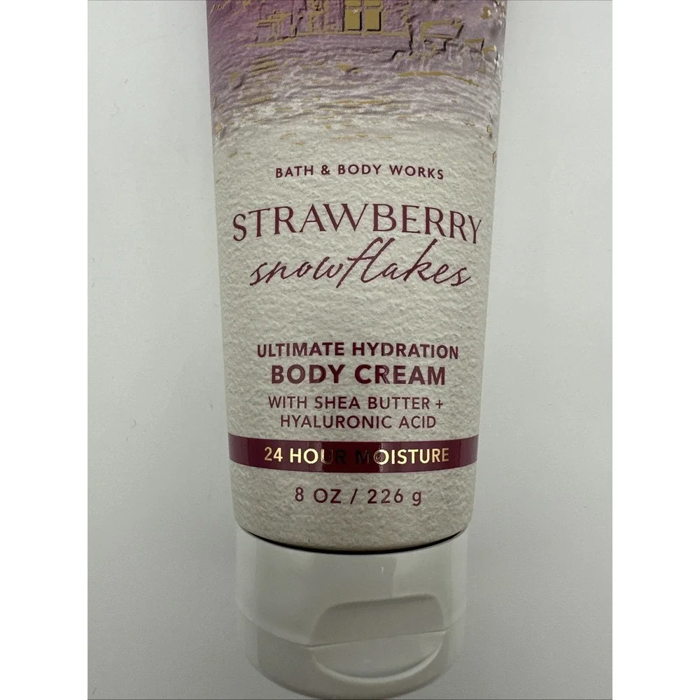Bath Body Works Strawberry Snowflakes Hydrating‎ Body Cream Lotion 8oz Brand New